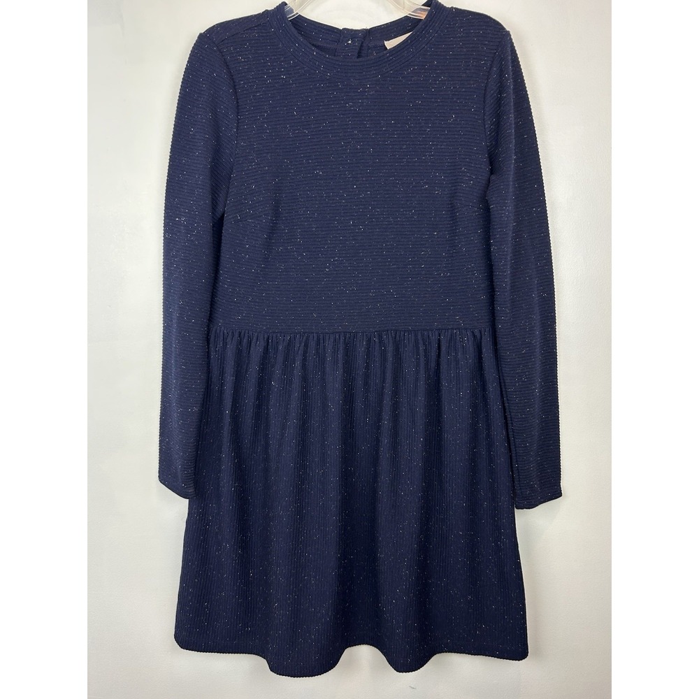 Loft Dress Womens Small Long Sleeve Blue Comfort Button Back Office Career